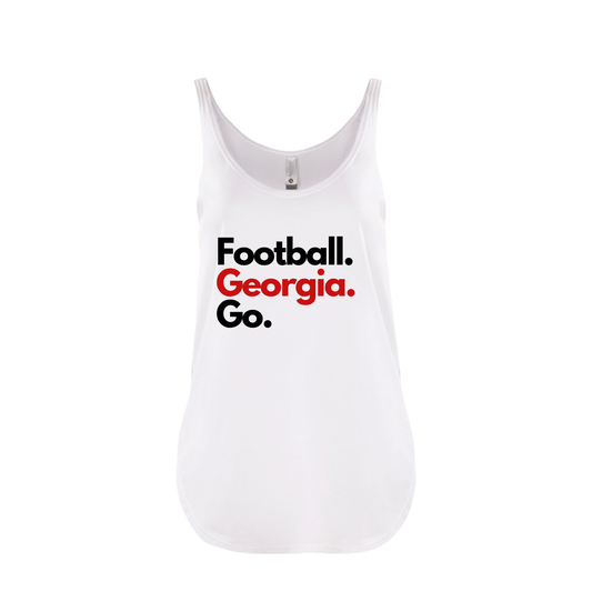 FOOTBALL GEORGIA GO | TANK | BLACK AND RED CHIC LOVE