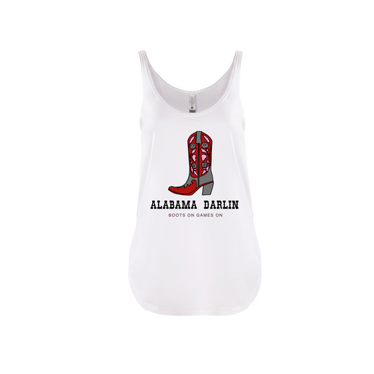 ALABAMA DARLIN BOOT | TANK | CRIMSON AND WHITE CHIC LOVE