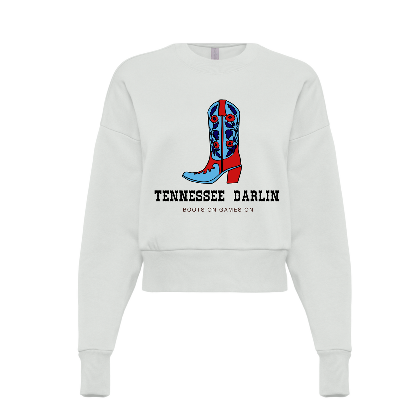 TENNESSEE DARLIN BOOT | SWEATSHIRT | BLUE AND RED CHIC LOVE