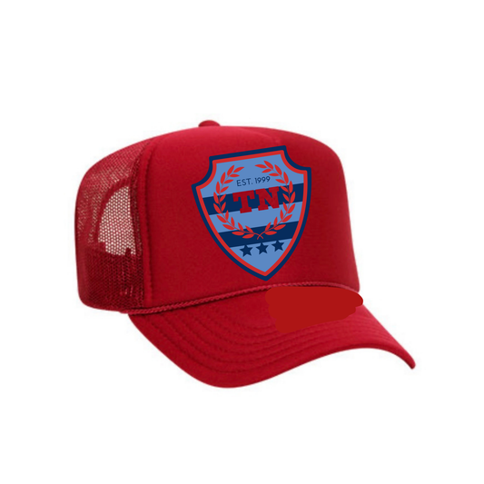 TN SHIELD HAT | HAT ACCESSORIES | BLUE AND RED CHIC LOVE