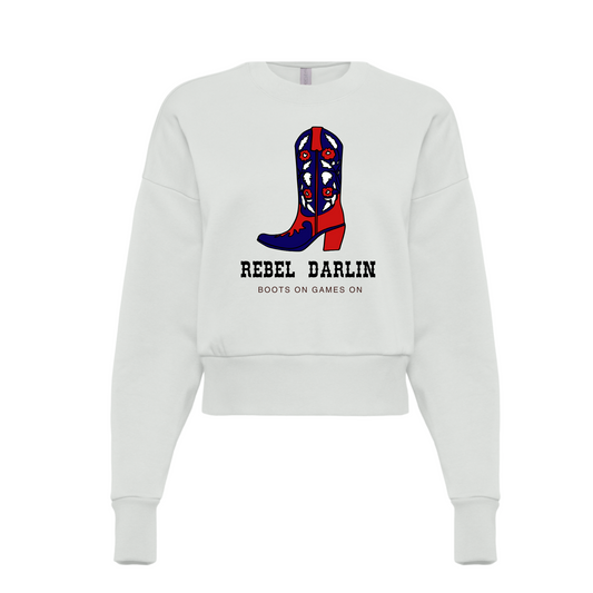 REBEL DARLIN | SWEATSHIRT | RED AND WHITE AND BLUE CHIC LOVE