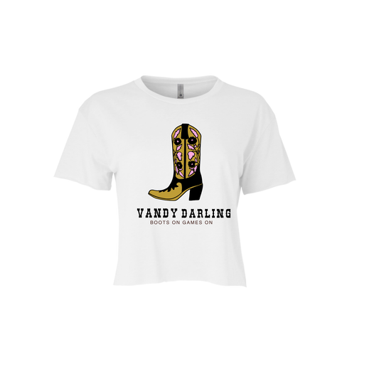 VANDY DARLIN | CROPPED T-SHIRT|BLACK AND GOLD CHIC LOVE