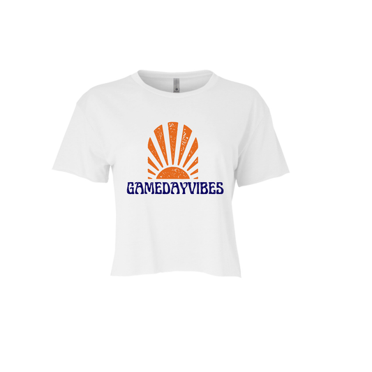 GAME DAY VIBES | CROPPED T-SHIRT | ORANGE AND BLUE CHIC LOVE