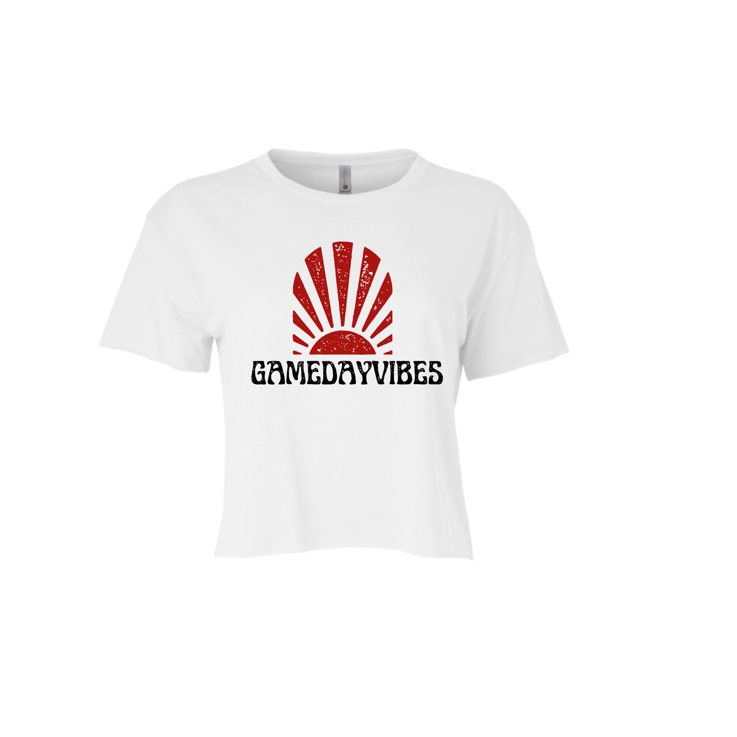 GAME DAY VIBES | CROPPED T-SHIRT | CRIMSON AND WHITE CHIC LOVE