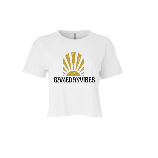 GAME DAY VIBES | CROPPED TSHIRT | GOLD AND BLACK CHIC LOVE