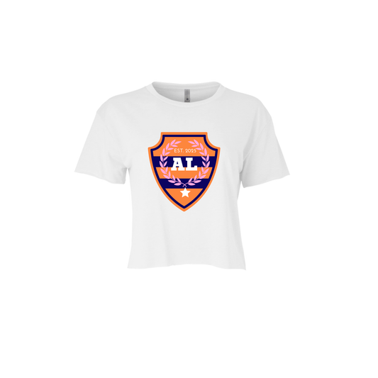 AL SHIELD | CROPPED T-SHIRT | ORANGE AND BLUE CHIC LOVE