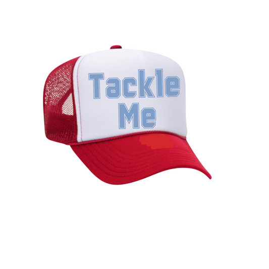 TACKLE ME TRUCKER | HAT ACCESSORIES | RED AND BLUE CHIC LOVER