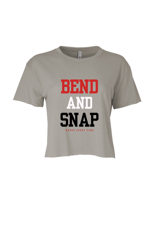BEND AND SNAP| CROPPED T-SHIRT | BLACK AND RED CHIC LOVE