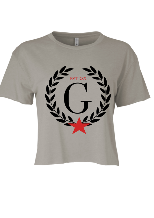 GEORGIA SHIELD | CROPPED TSHIRT | BLACK AND RED CHIC LOVE