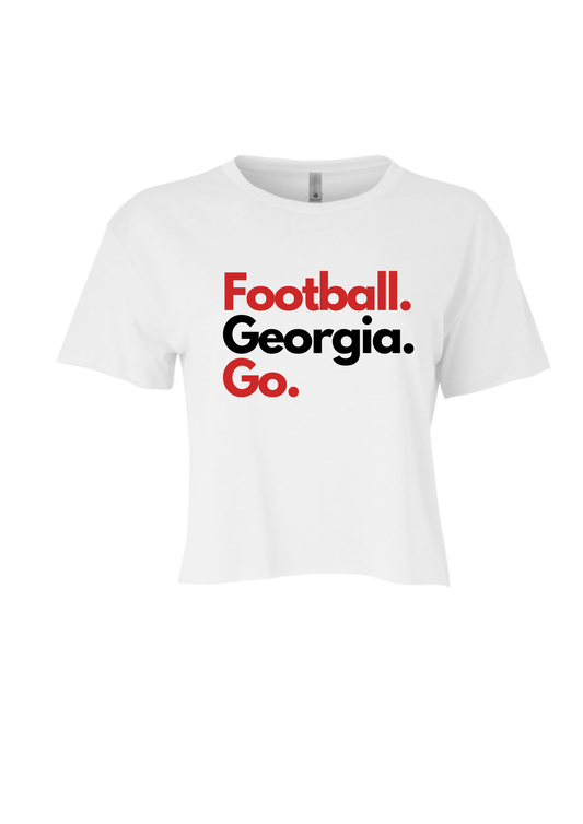 FOOTBALL GO | CROPPED T-SHIRT | BLACK AND RED CHIC LOVE